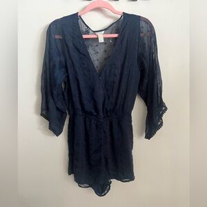 Forget 21 Navy V-Neck Romper